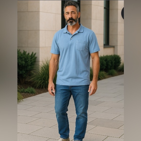 croft & barrow Other - Croft & Barrow Blue Polo Shirt Relaxed Fit Cotton Blend